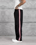Double-Face Knit Side Stripe Sweatpants in Black by Withinblack