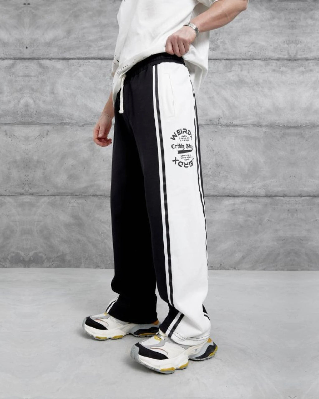 Number 13 Panel Double-Face Knit Sweatpants in Black by Withinblack