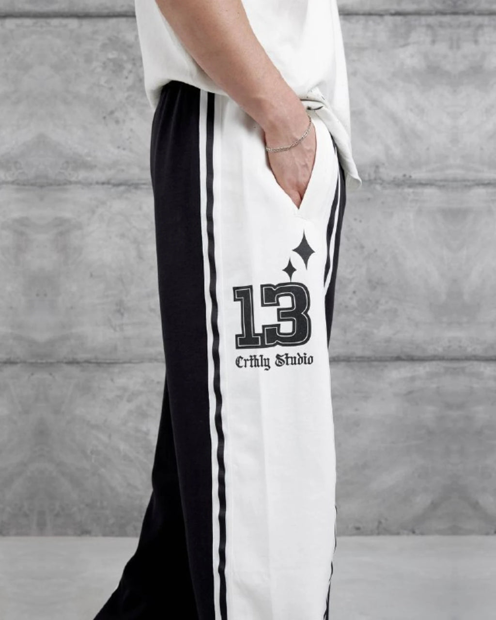 Number 13 Panel Double-Face Knit Sweatpants in Black by Withinblack - view 3