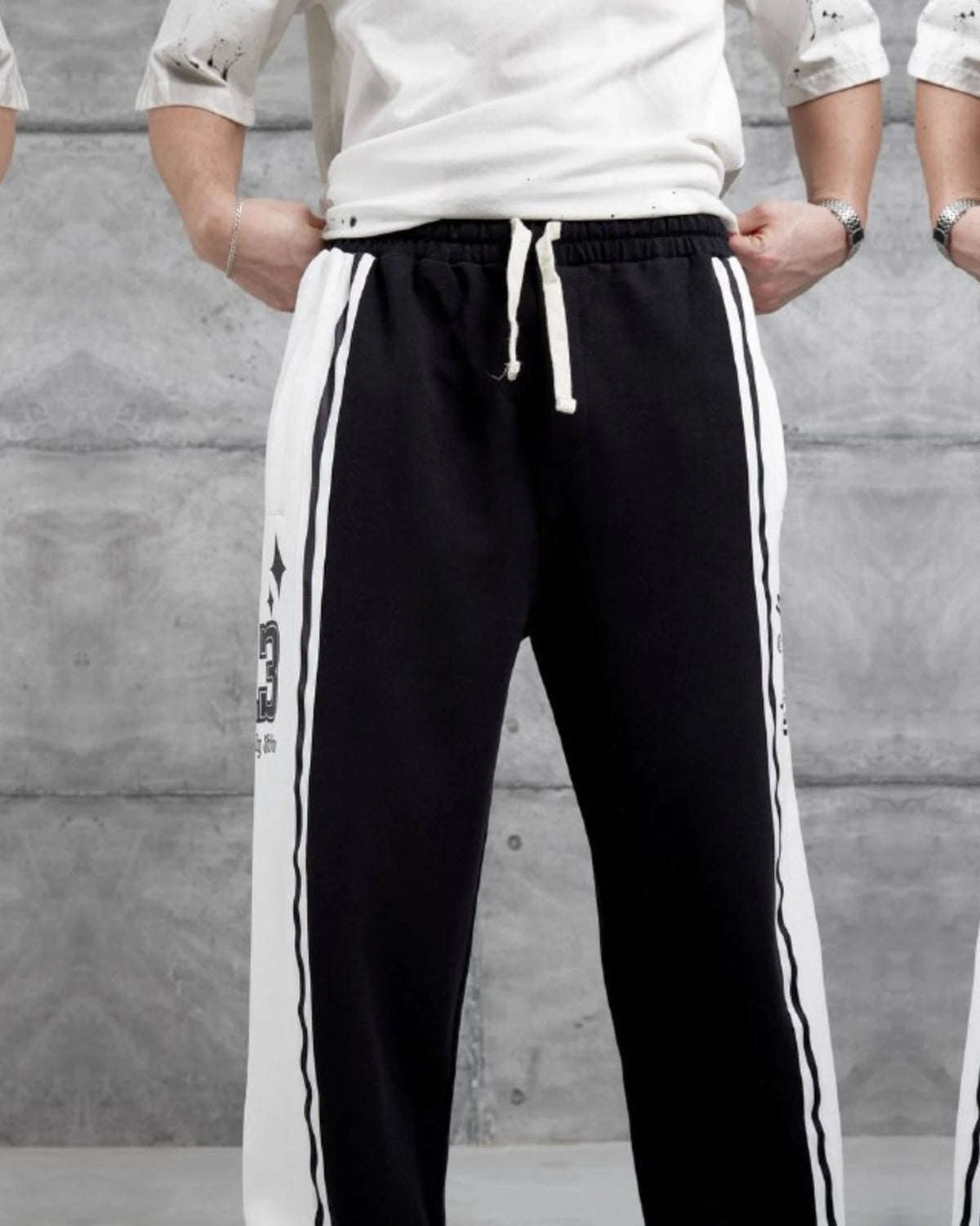 Number 13 Panel Double-Face Knit Sweatpants in Black by Withinblack - view 4