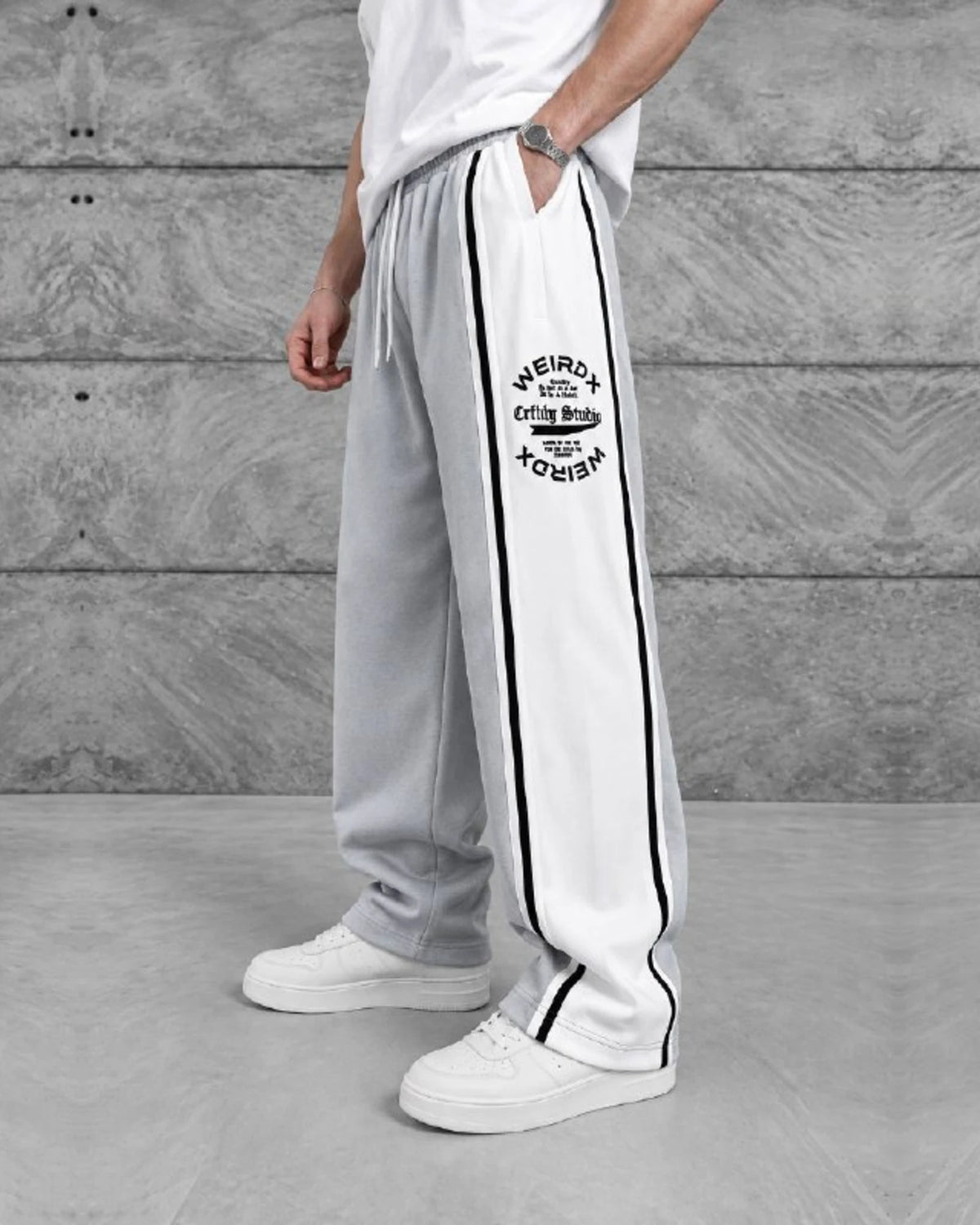 Number 13 Panel Double-Face Knit Sweatpants in Gray by Withinblack