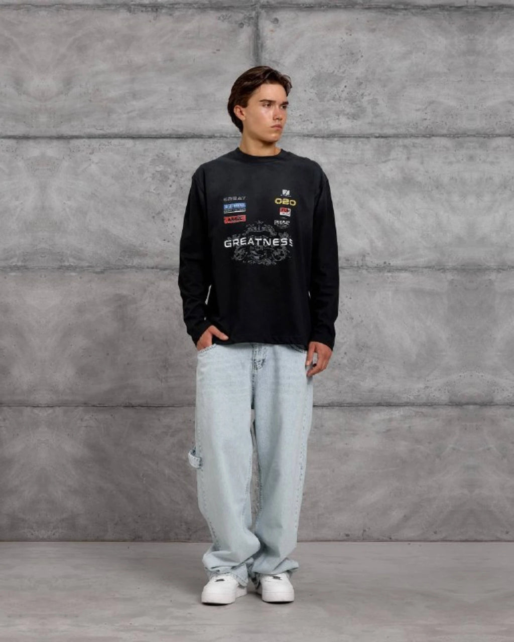 Greatness Racing Patch Sweatshirt in Black by Withinblack