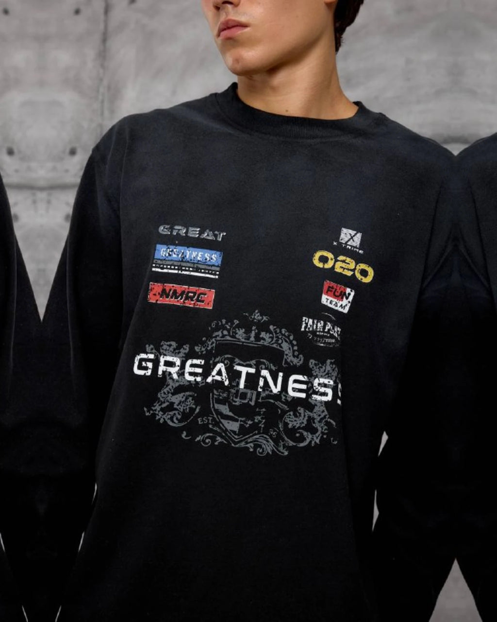 Greatness Racing Patch Sweatshirt in Black by Withinblack - view 2