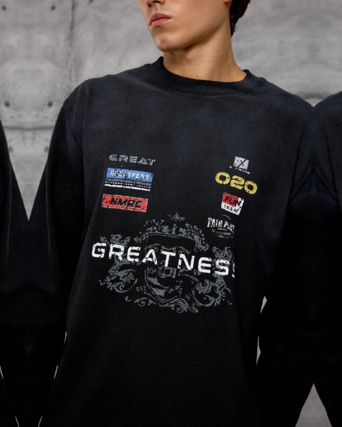 Greatness Racing Patch Sweatshirt in Black by Withinblack - view 2