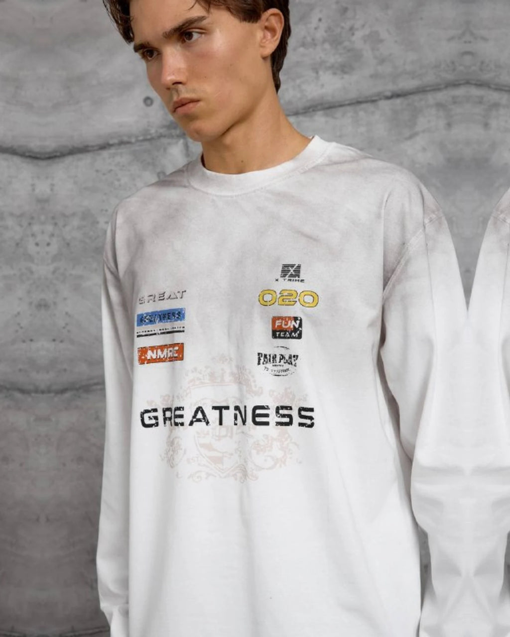 Greatness Racing Patch Sweatshirt in White by Withinblack - view 4