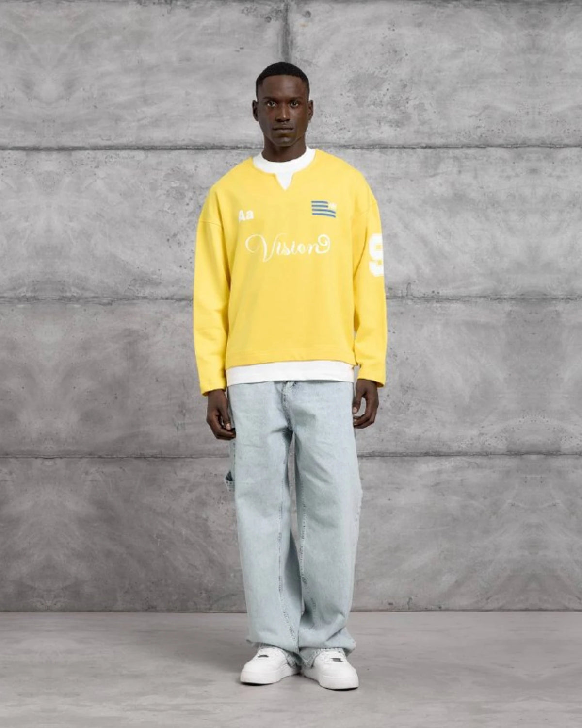 Vision 9 Jersey Sweatshirt in Yellow by Withinblack