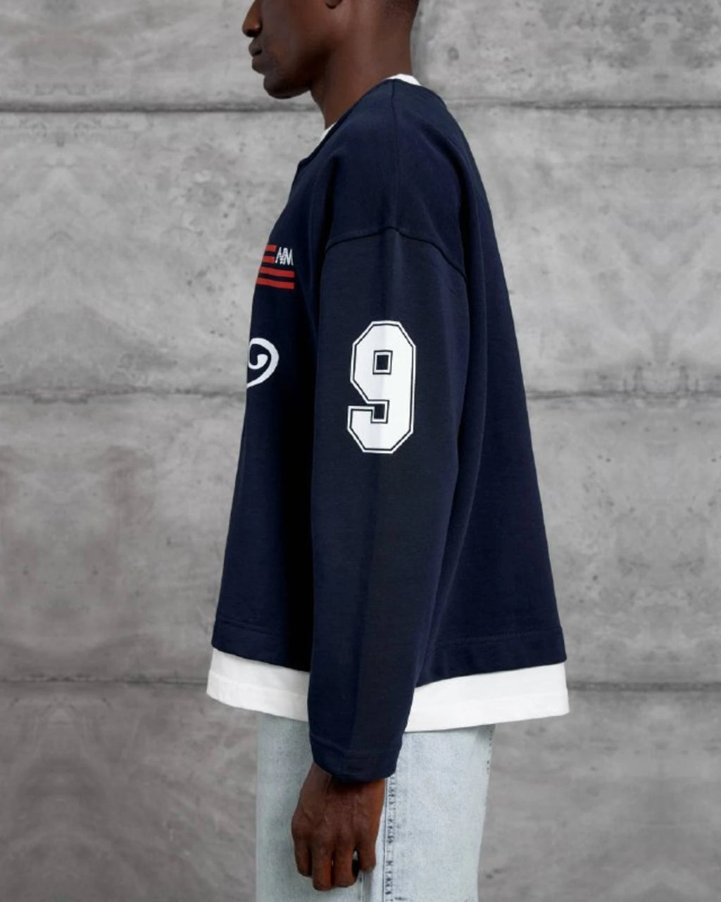 Vision 9 Jersey Sweatshirt in Navy by Withinblack - view 2