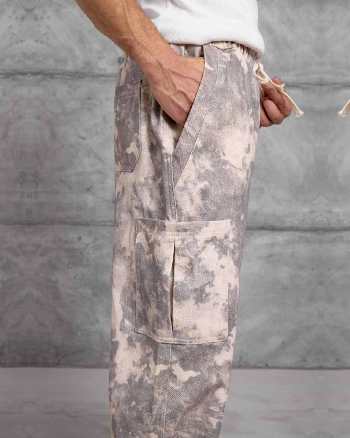 Patterned Gabardine Wide-Leg Pants in Pink Beige by Withinblack - view 3