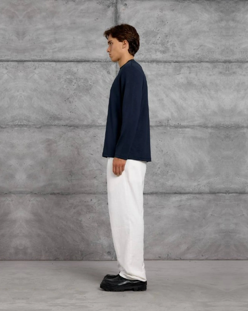 Essential Plain Long-Sleeve Sweatshirt in Navy by Withinblack - view 3