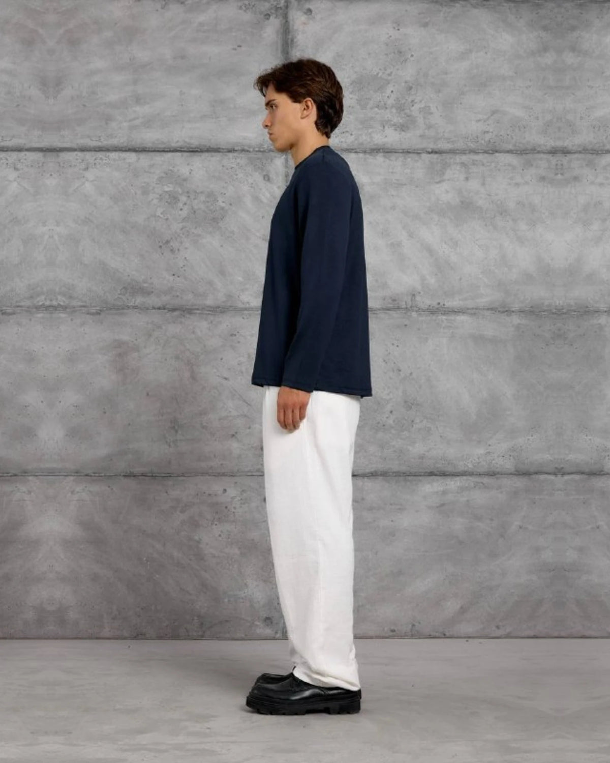 Essential Plain Long-Sleeve Sweatshirt in Navy by Withinblack - view 3