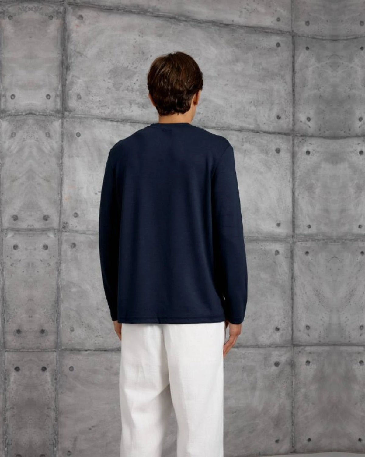 Essential Plain Long-Sleeve Sweatshirt in Navy by Withinblack - view 4