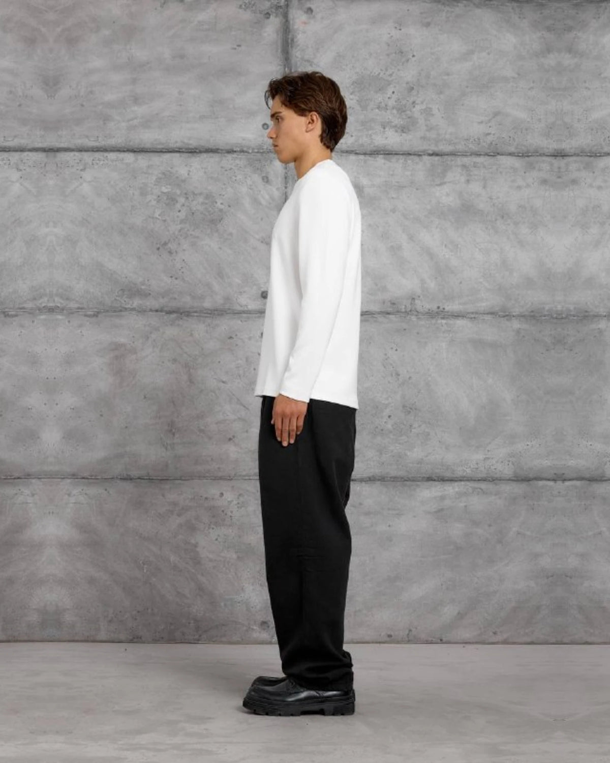 Essential Plain Long-Sleeve Sweatshirt in White by Withinblack - view 3