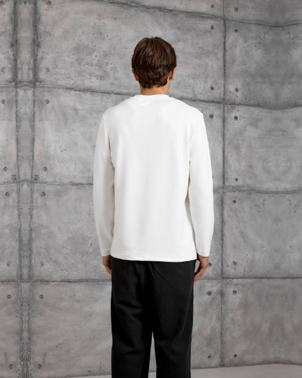 Essential Plain Long-Sleeve Sweatshirt in White by Withinblack - view 4