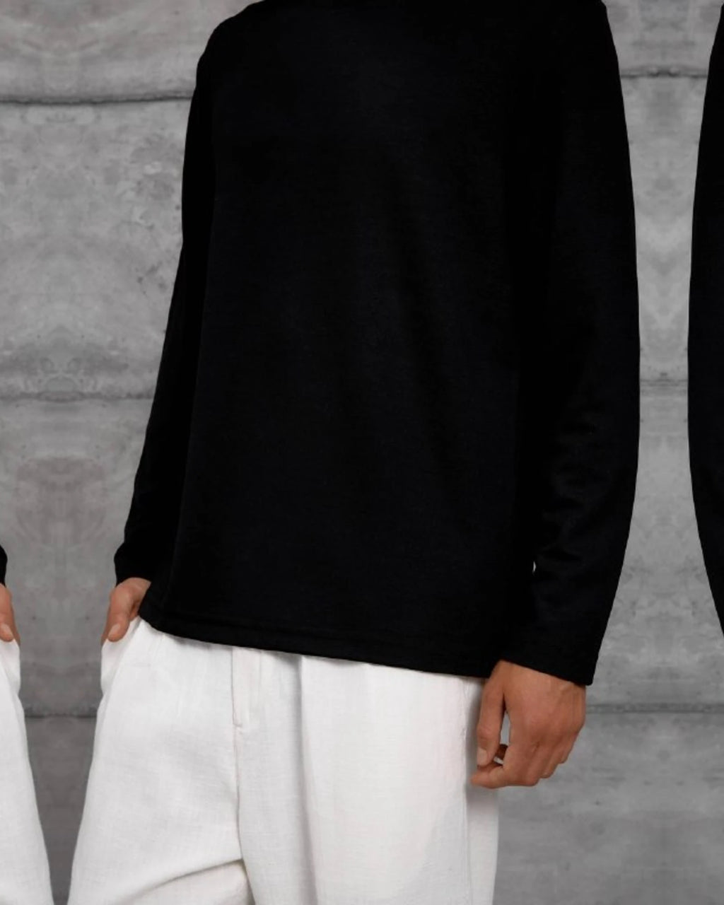 Essential Plain Long-Sleeve Sweatshirt in Black by Withinblack - view 2