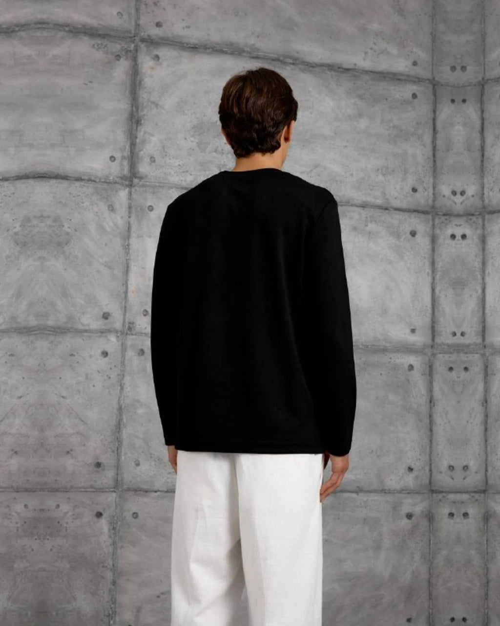 Essential Plain Long-Sleeve Sweatshirt in Black by Withinblack - view 3