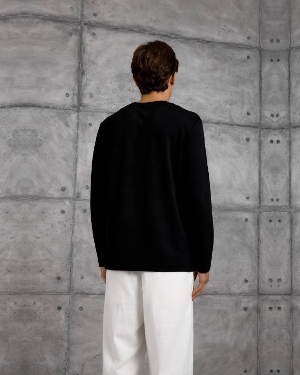 Essential Plain Long-Sleeve Sweatshirt in Black by Withinblack - view 3