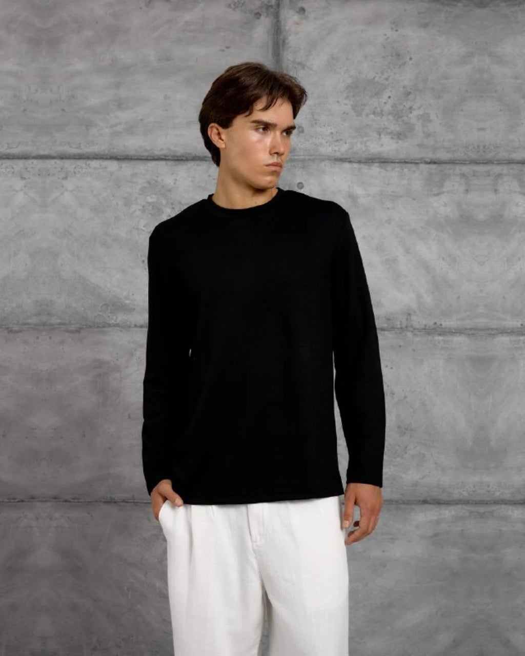 Essential Plain Long-Sleeve Sweatshirt in Black by Withinblack - view 4