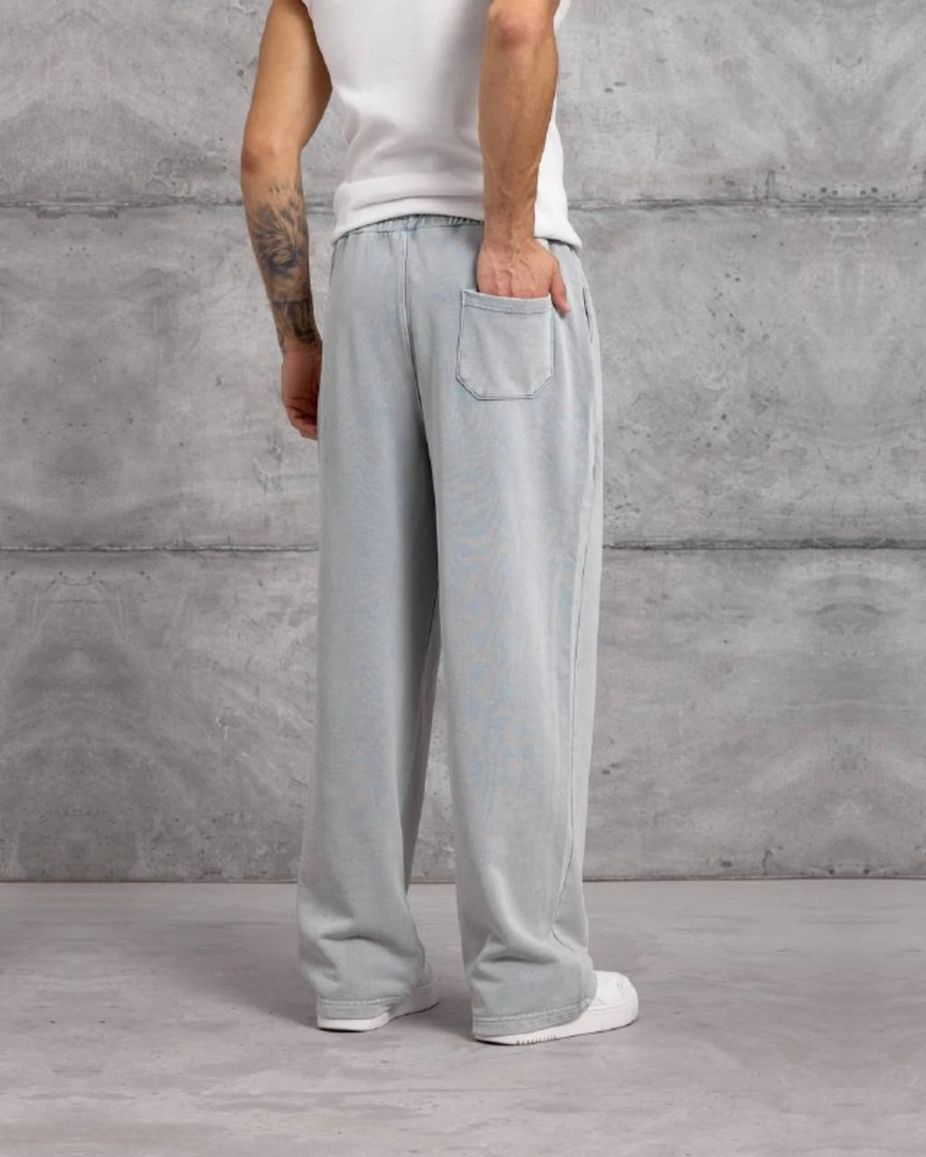 Label Patch Cotton Sweatpants in Gray by Withinblack - view 4