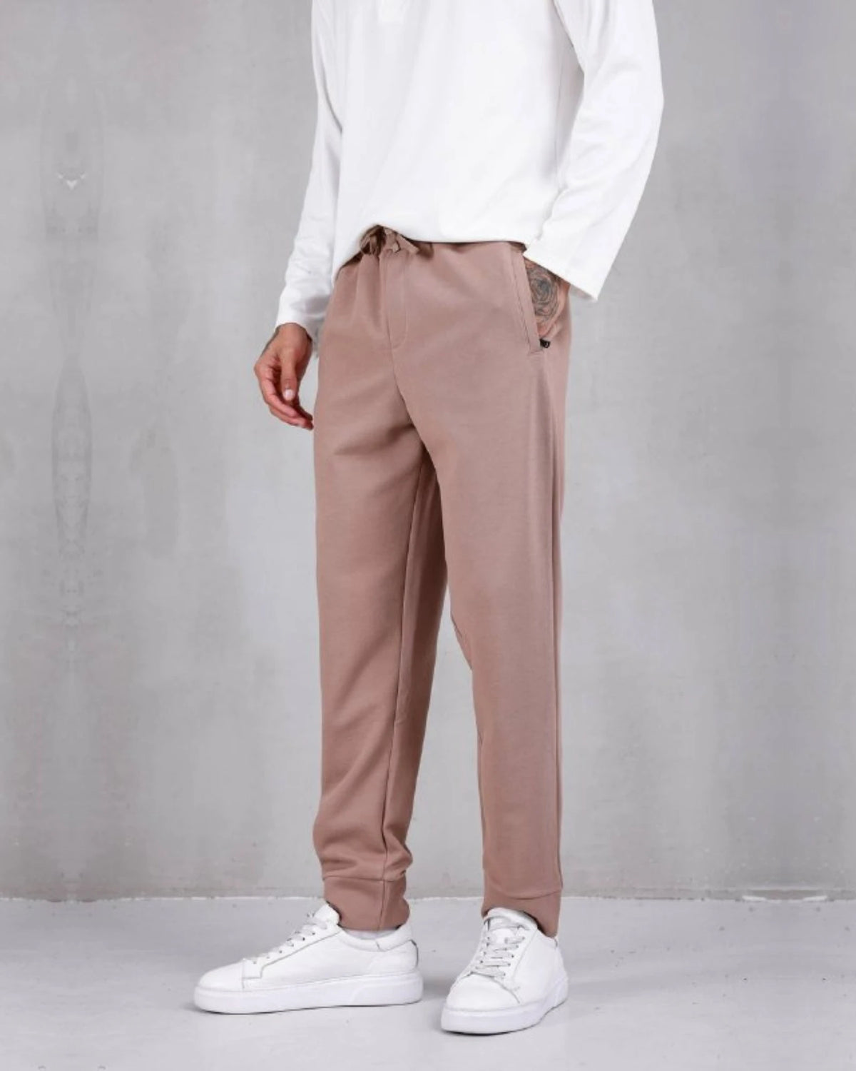 Nova Piqué Jogger Pants in tan, photo 1