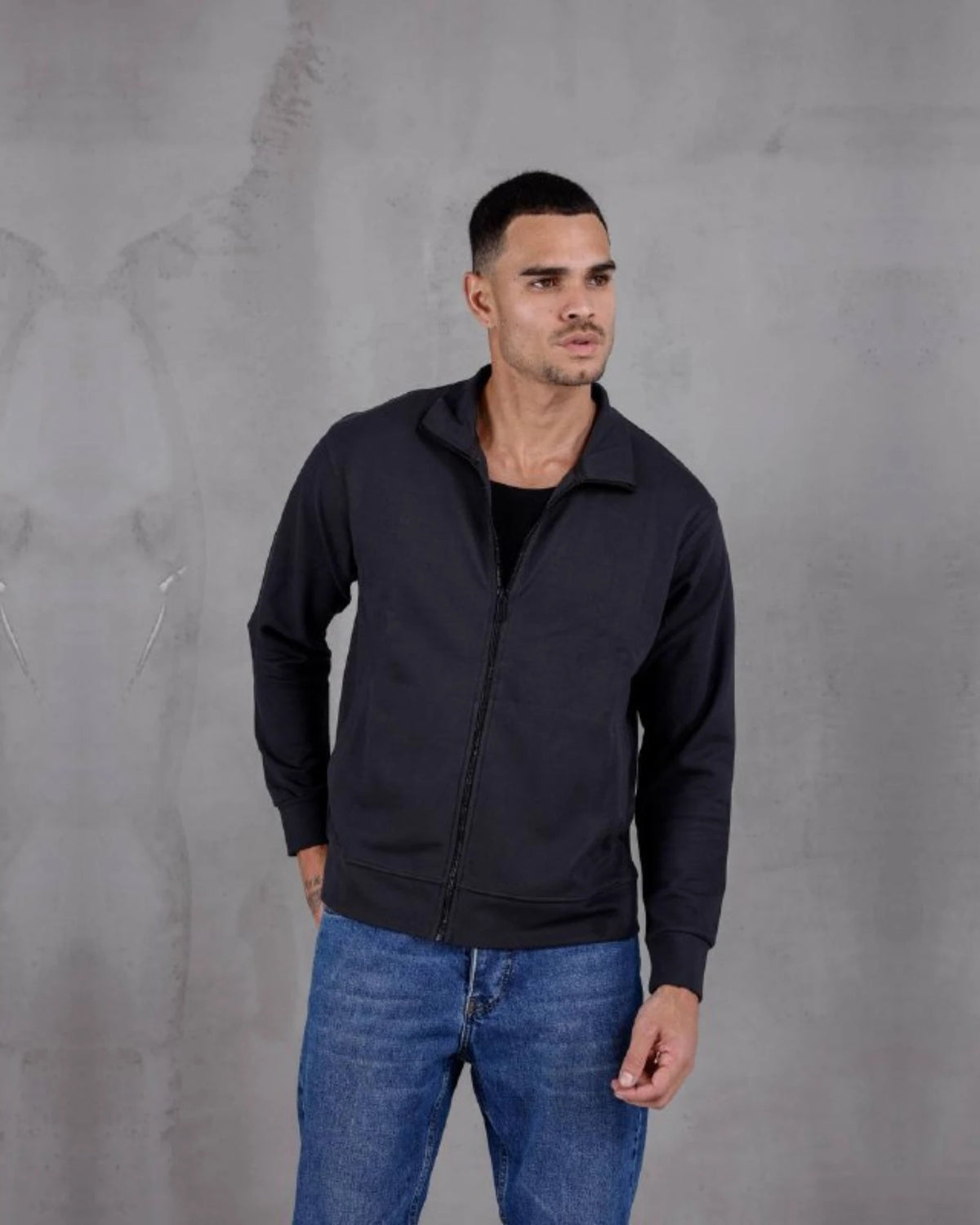 Nova Piqué Zip-Up Sweatshirt in anthracite, photo 1