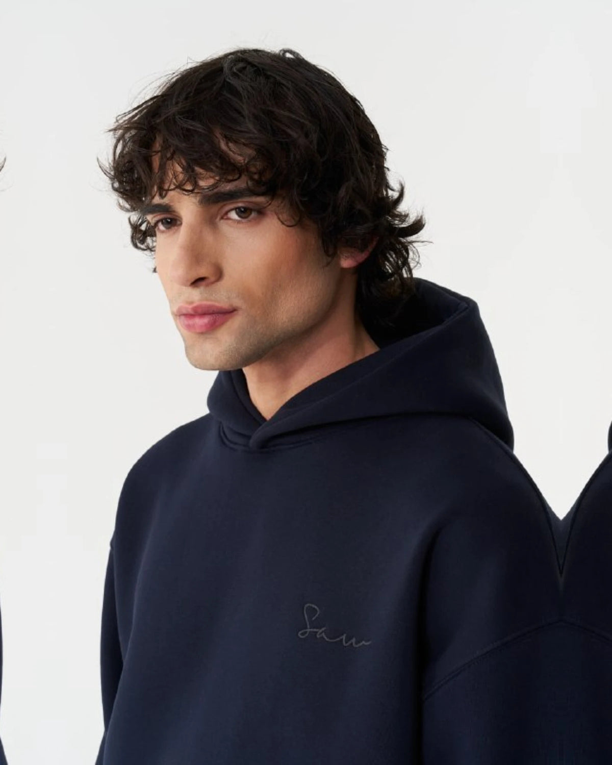 Ornament Patchwork Art Oversized Hoodie in navy, photo 2