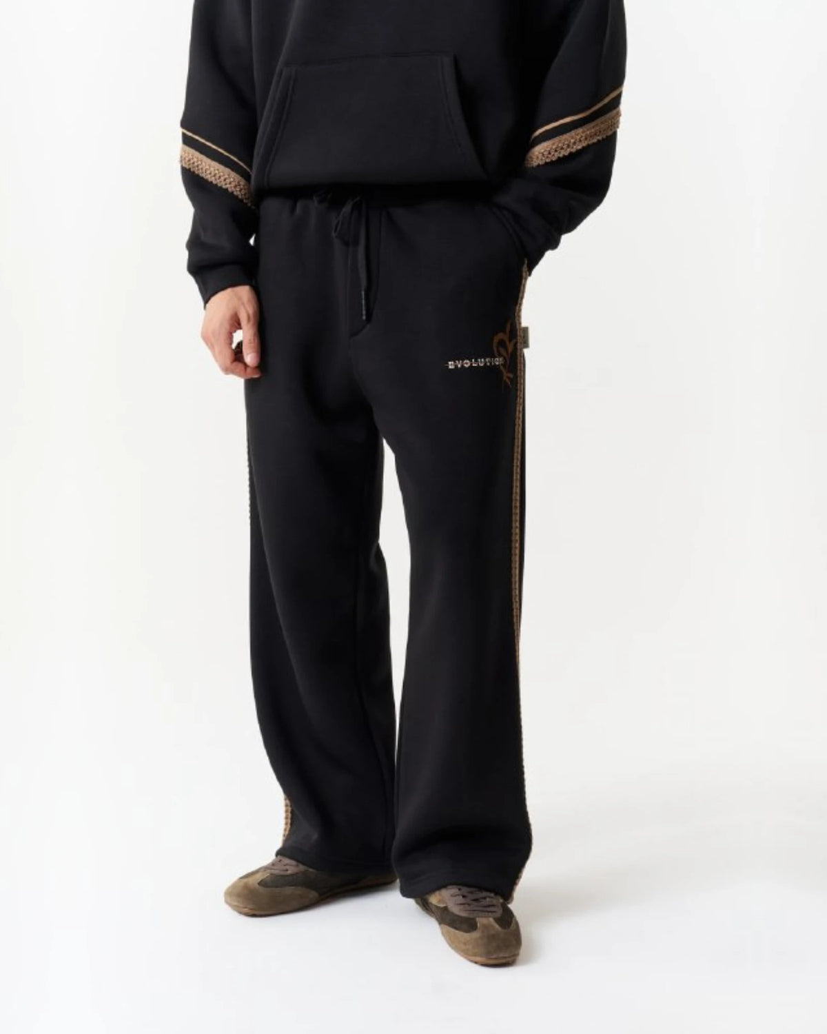 Ornamental Side Print Oversized Sweatpants in black, photo 1