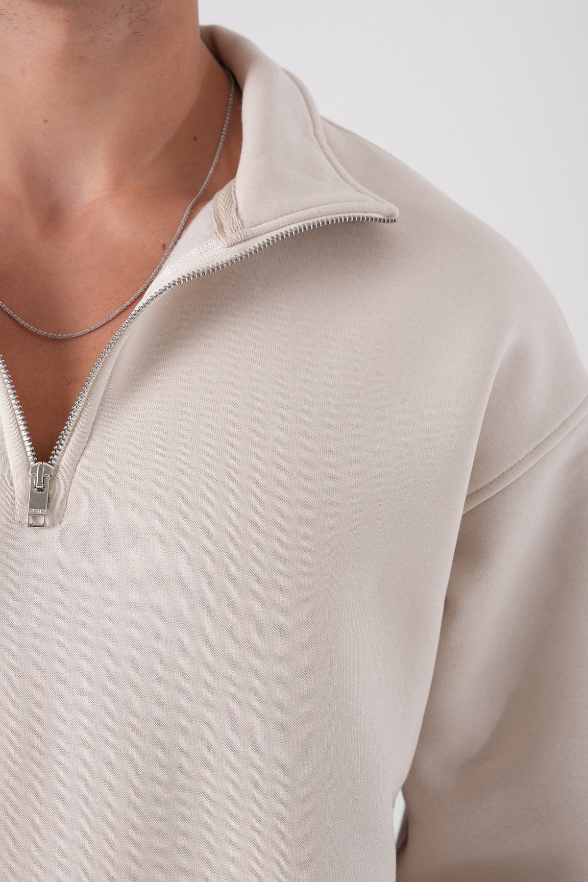 Unisex Oversize Half-Zip Sweatshirt & Baggy Sweatpants Set