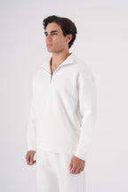 Unisex Oversize Half-Zip Sweatshirt & Baggy Sweatpants Set