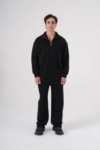 Unisex Oversize Half-Zip Sweatshirt & Baggy Sweatpants Set