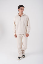 Unisex Oversize Half-Zip Sweatshirt & Baggy Sweatpants Set