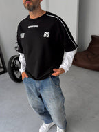 Unisex Graphic Print Oversize T-Shirt - American Football Style