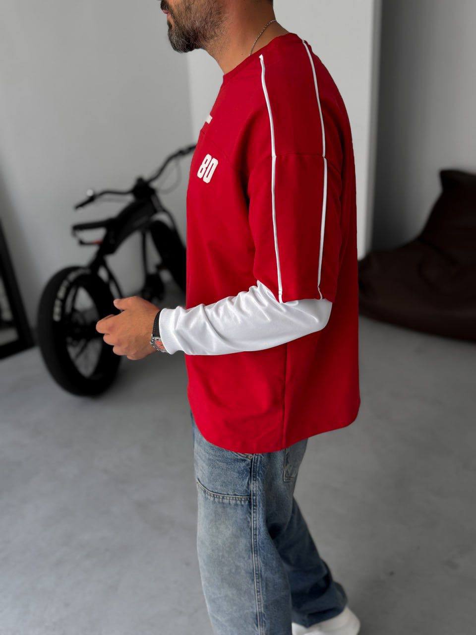 Unisex Graphic Print Oversize T-Shirt - American Football Style