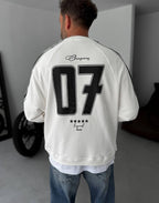 Unisex Oversize Sweatshirt with Varsity Stripes