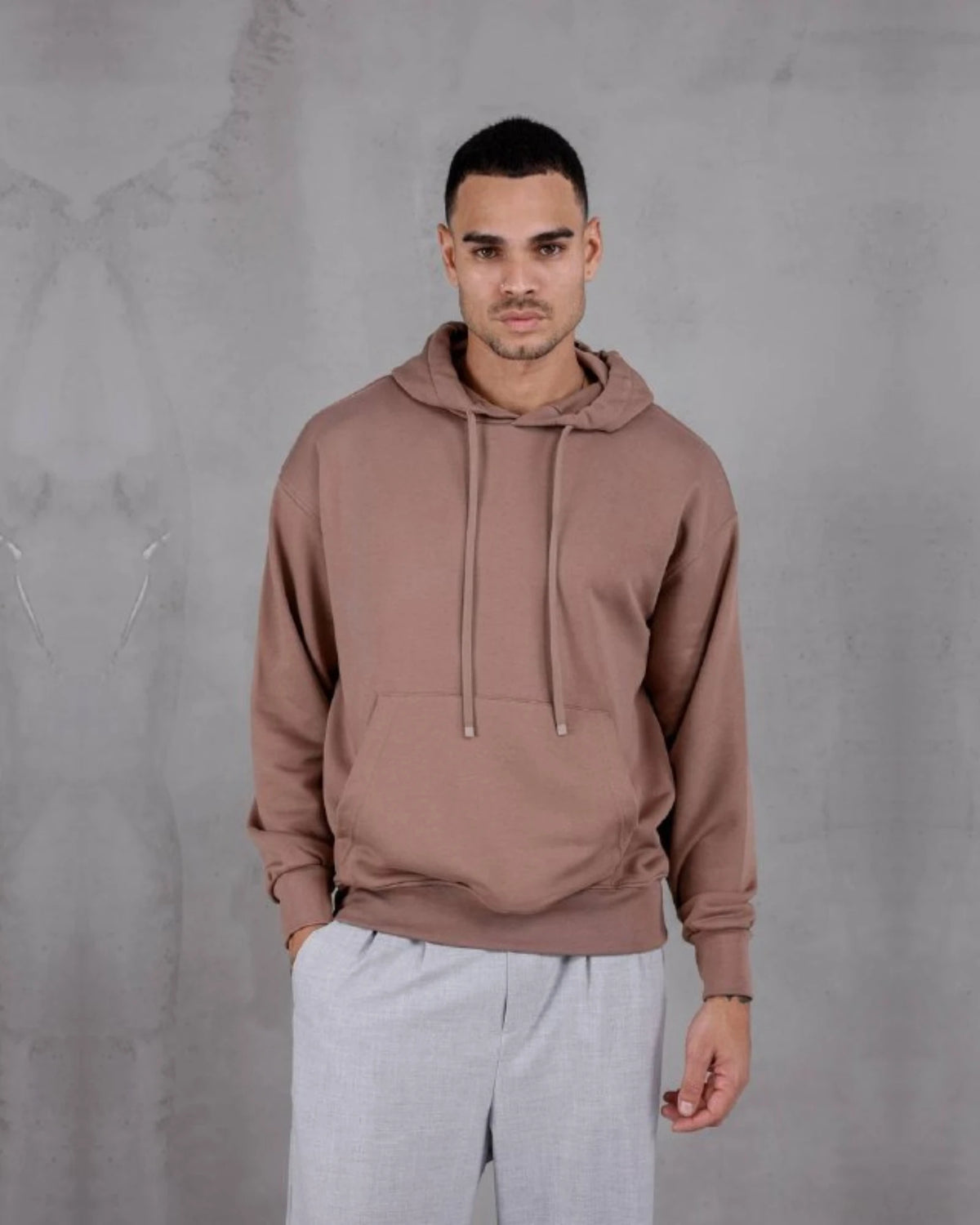 Oversized 3-Thread Hoodie in camel, photo 1