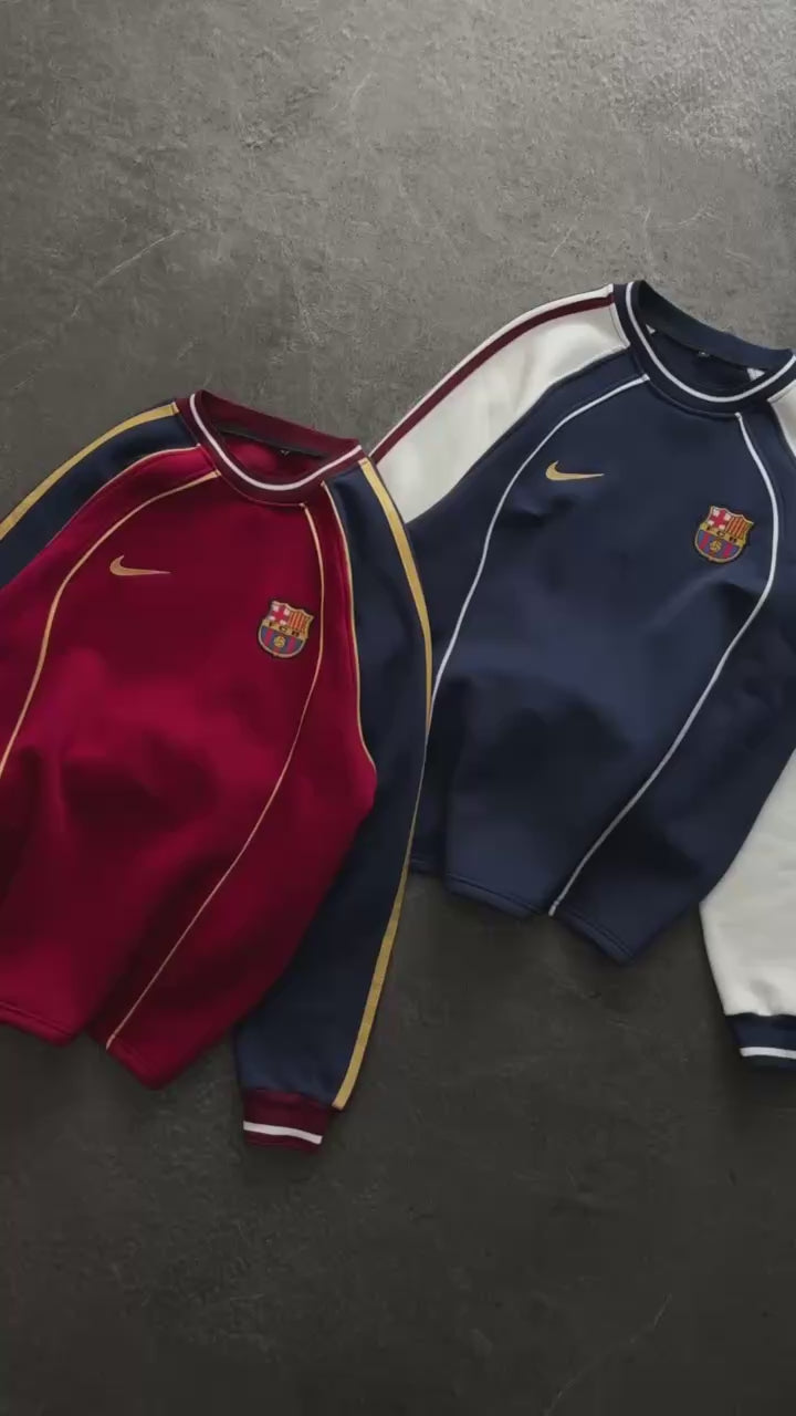 FC Barcelona Retro Piped Crewneck Sweatshirt.