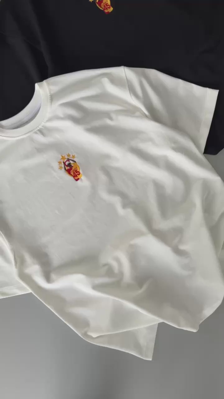 Oversize Embroidered T-Shirt – OSIMHEN 45 Flame & Stars Logo