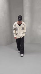 Paisley Knit Streetwear Cardigan