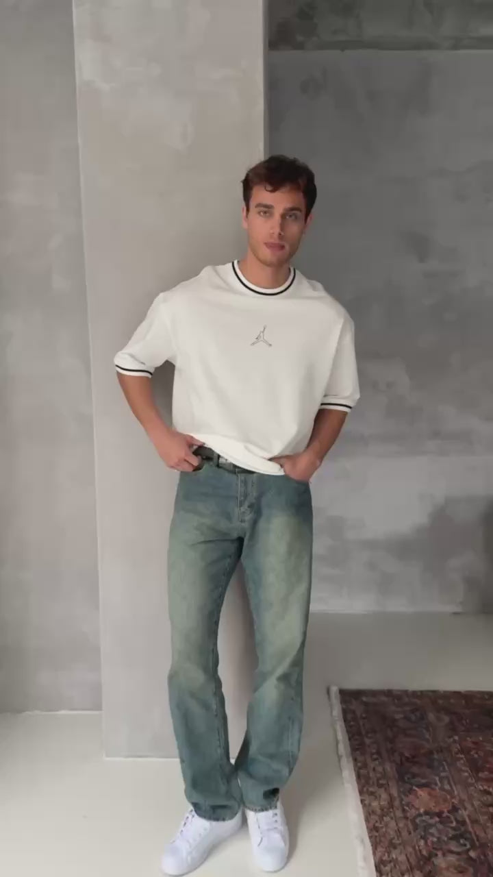 Jordan Logo Contrast Collar Cotton Tee