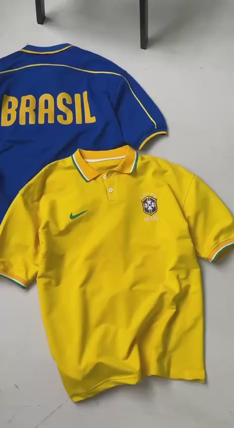 Brazil Football Jersey - Retro Graphic Tee - Vintage Soccer Shirt - Brasil Fan Top.