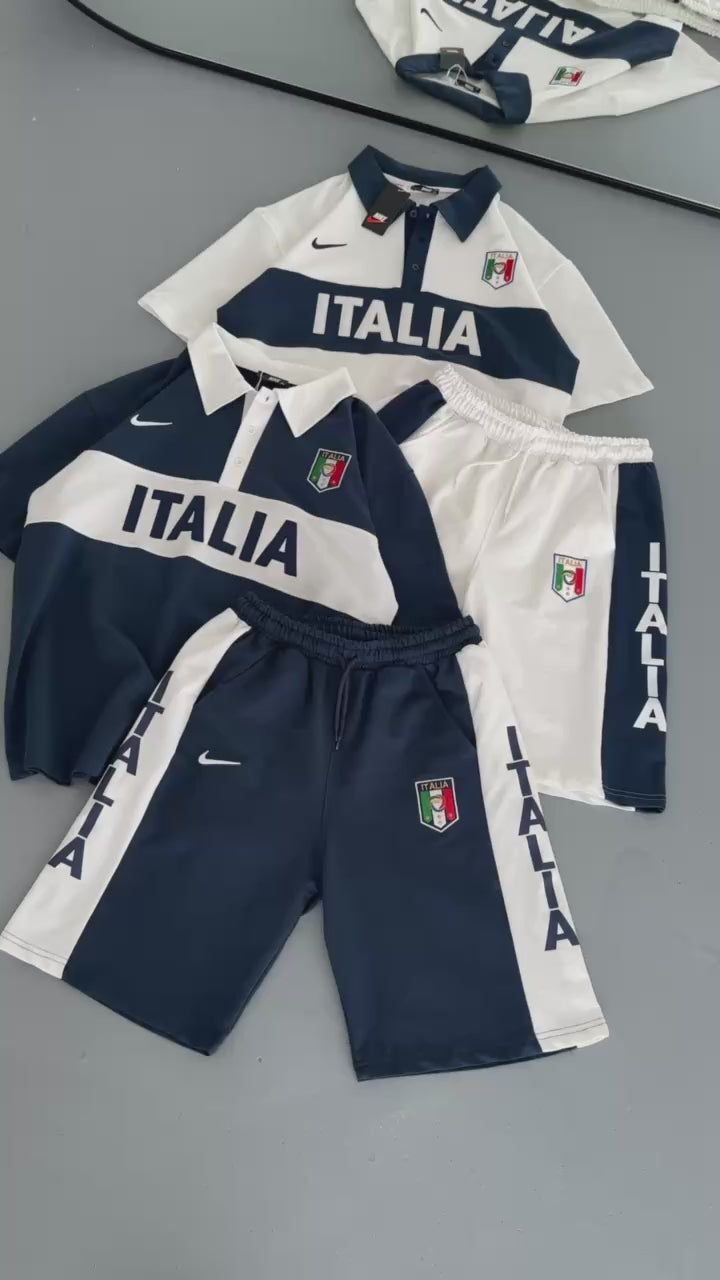 Italia Inspired Men's Polo & Shorts Set – Athletic Heritage with Bold National Style