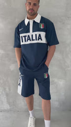 Italia Inspired Men's Polo & Shorts Set – Athletic Heritage with Bold National Style
