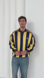 90s Retro Football Jersey Polo – Oversized Blokecore Longsleeve