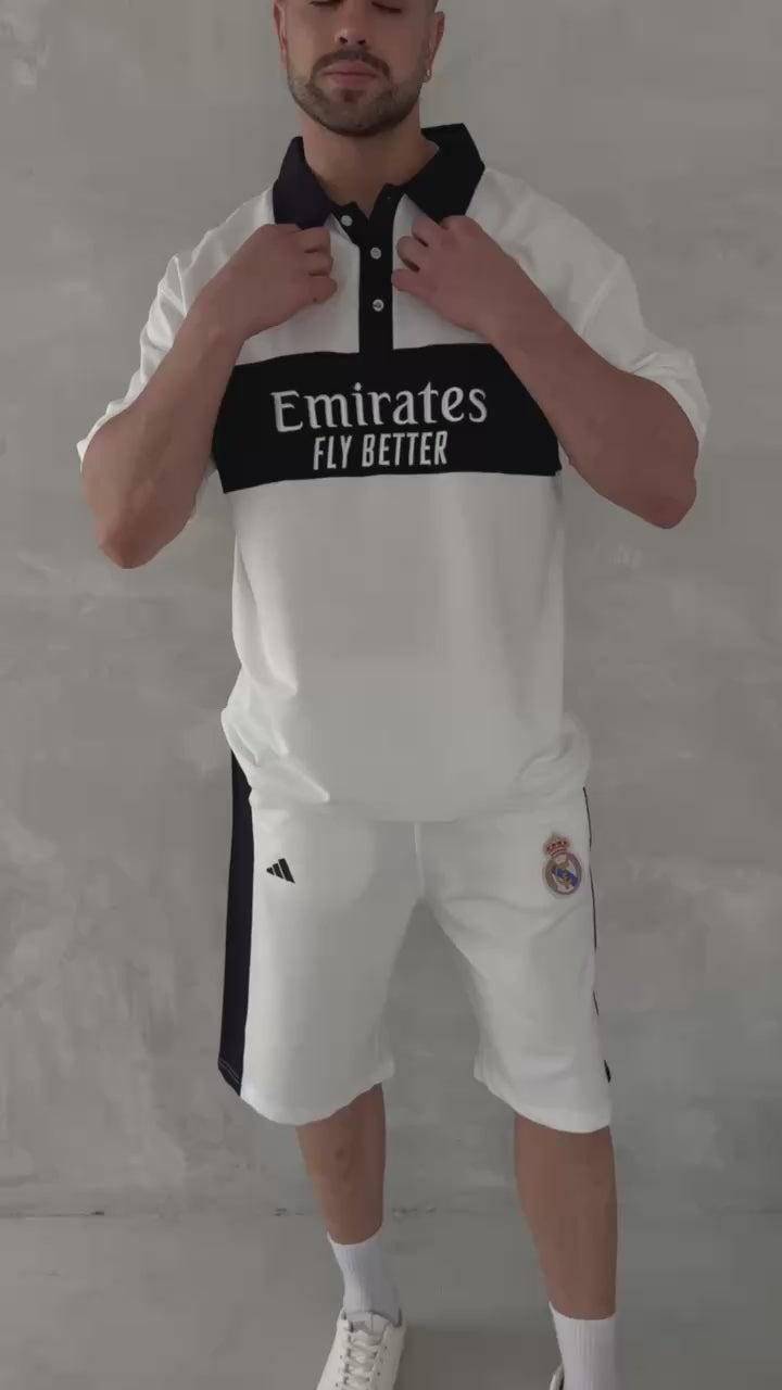 Elite Club Style Men's Polo & Shorts Set – Tailored Athletic Look with Crest Detail