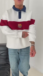 FC Barcelona Retro Rugby Polo Sweatshirt