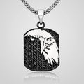 Men's oxidized 925 sterling silver eagle head pendant necklace