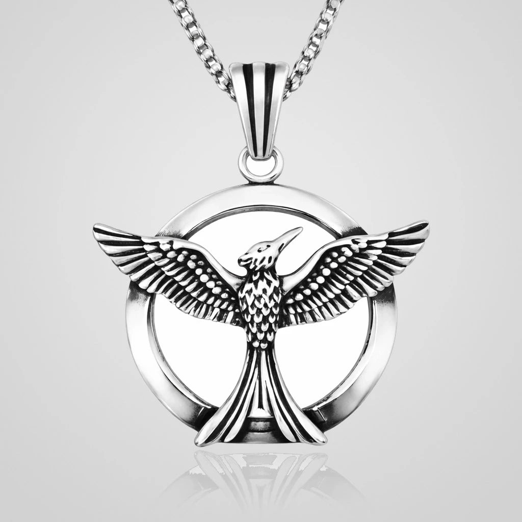 Men's 925 sterling silver phoenix pendant necklace