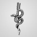 Men's oxidized 925 sterling silver snake and arrow pendant