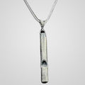 Men's oxidized 925 sterling silver working whistle pendant necklace