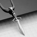 Men's 925 sterling silver sword pendant necklace