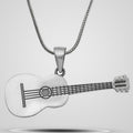 Men's 925 sterling silver acoustic guitar pendant necklace